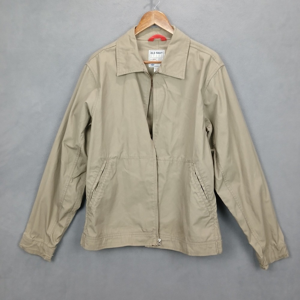 Old Navy Harrington Jacket Mens Medium Tan Cotton Full Zip Workwear